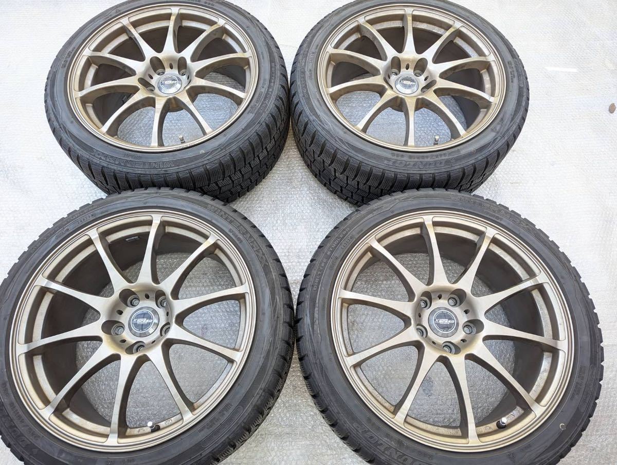 ホットスタッフ 18インチ 8.5J +45 114.3 5穴 4本 スタッドレス DUNLOP 