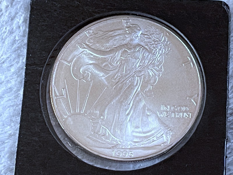 アメリカ シルバーイーグル1ドル銀貨 1995年 フランクリンミント 認定書付