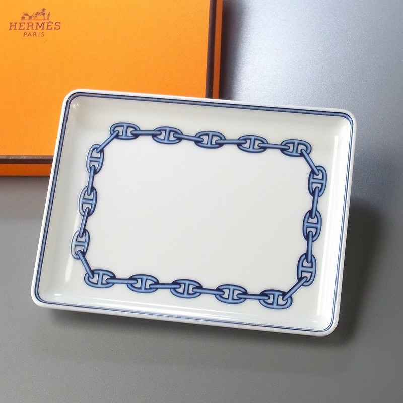 ME7574*《HERMES エルメス》シェーヌダンクル スクエア プレート 角皿