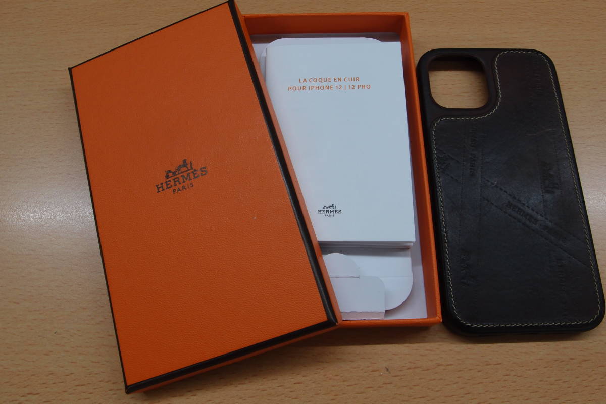 ★ エルメス HERMES iphone12 携帯電話ケース ボルデュックリボン柄 Z刻印