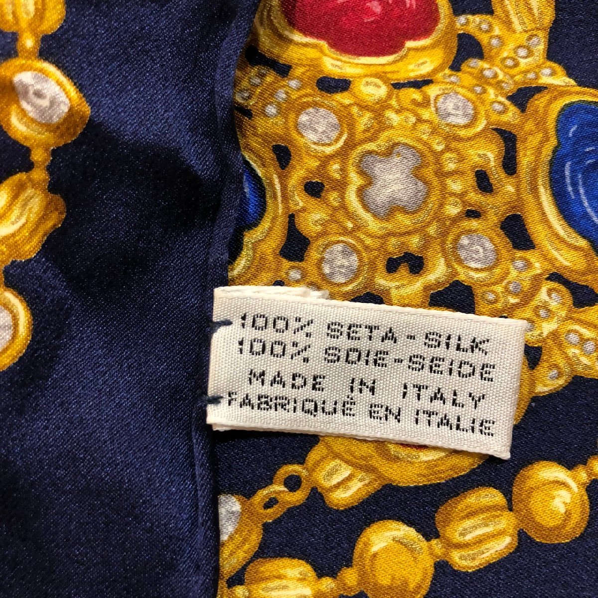 本物 シャネル CHANEL ジュエリー柄 スカーフ ショール バンダナ 〇