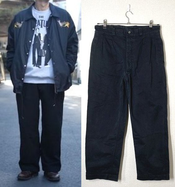 50-60s ビンテージ】フランス軍 黒染め M52 チノパンツ ブラック 黒 2