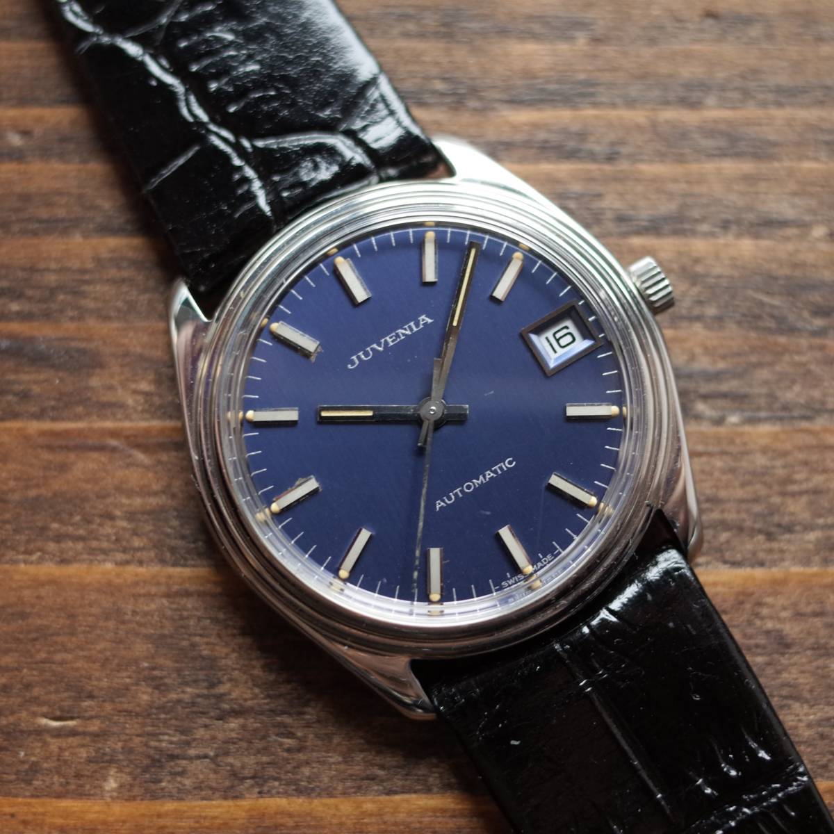 ジュベニア men's automatic 動作品 風防痛み有 JUVENIA Yahoo