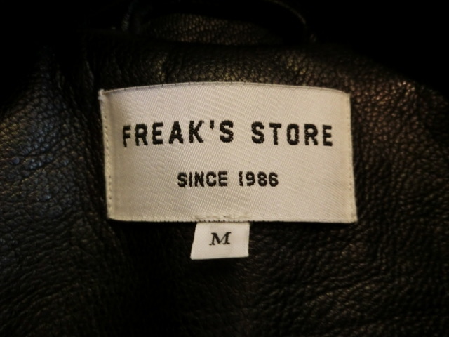 美品　定価￥40，800 FREAK'S STORE フリークスストア 山羊革 ゴートレザー シングルライダース　ジャケット 黒/M 