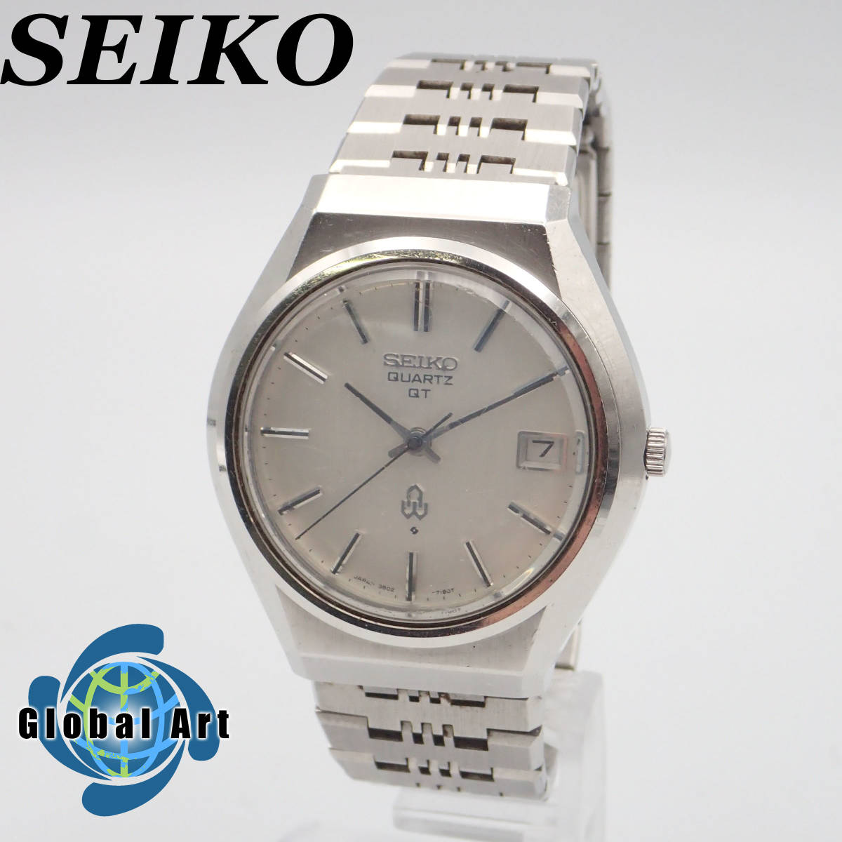 う01122/SEIKO セイコー/クオーツ/メンズ腕時計/デイト/純正ベルト