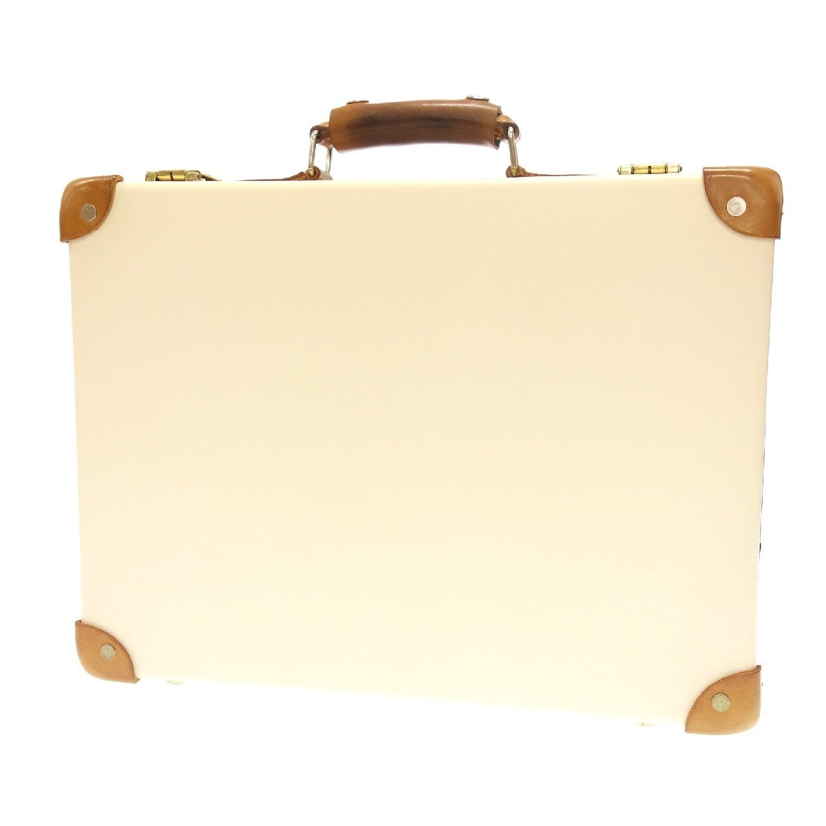 中古◆グローブトロッター アタッシュケース サファリ 16インチ アイボリー×茶 GLOBE TROTTER【AFE10】