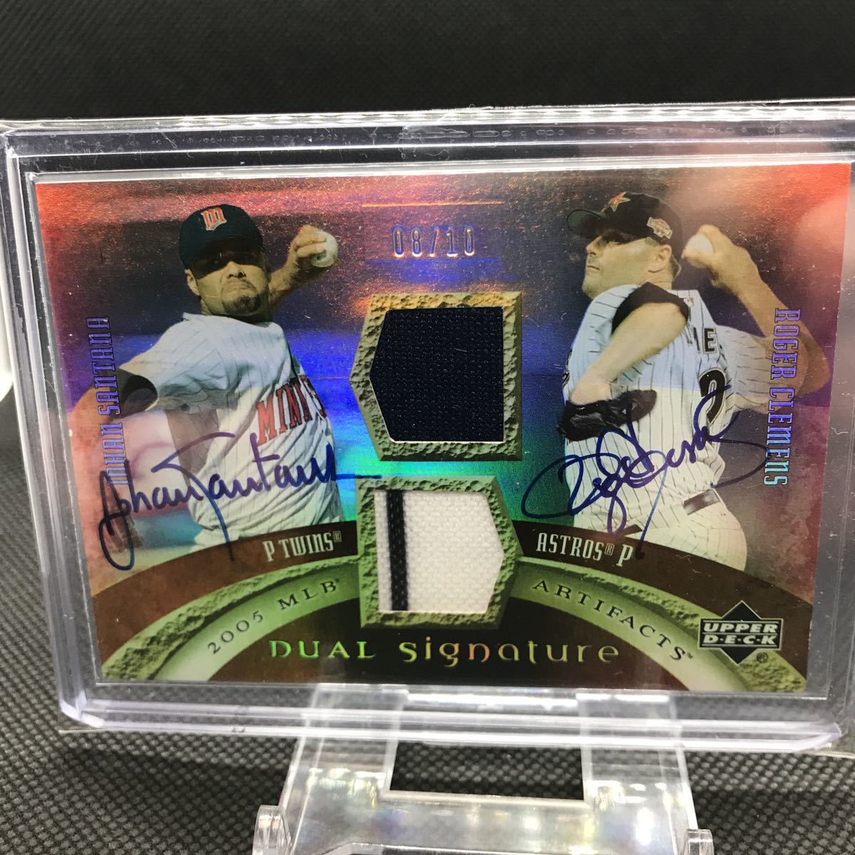 2005 upper deck dual auto roger clemens johan santana 直筆 サイン