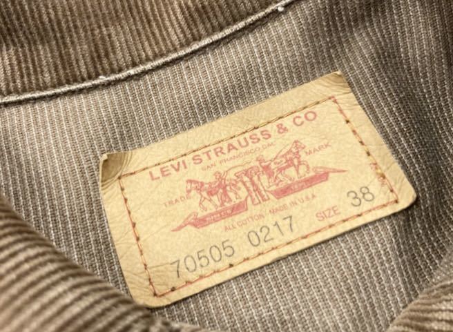 USA製 80s LEVI'S 70505 0217 コーデュロイ ジャケット 3rd ブラウン