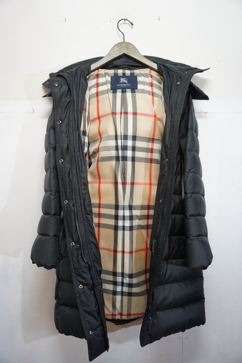 美品 正規 BURBERRY LONDON バーバリー ロンドン ロング ダウン コート