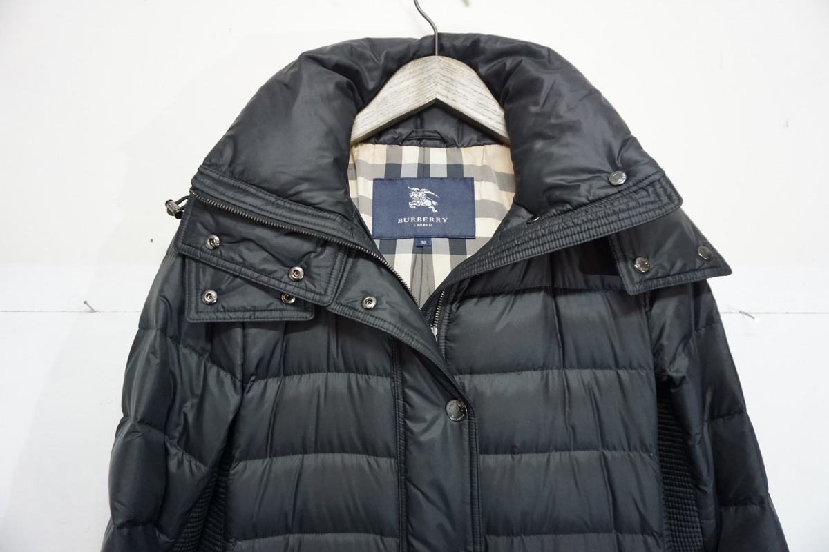 美品】BURBERRY ダウン アウター コート ノバチェック ロング 38