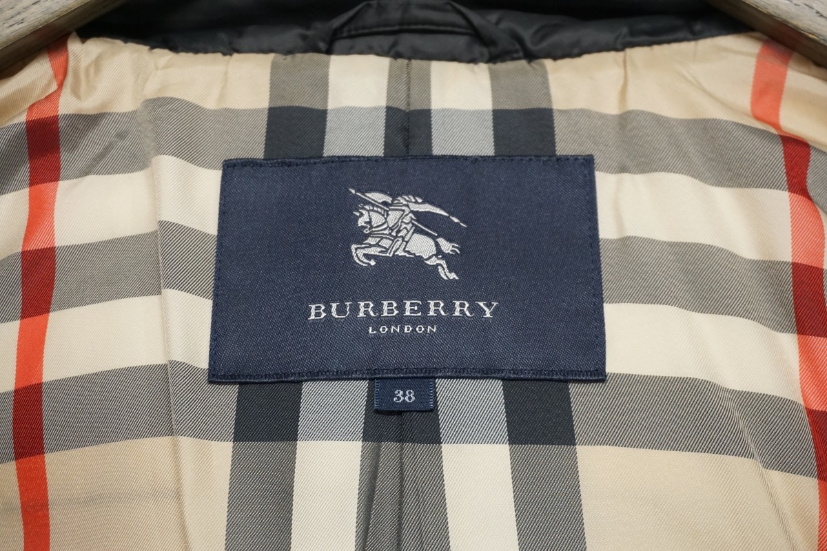 美品 正規 BURBERRY LONDON バーバリー ロンドン ロング ダウン コート