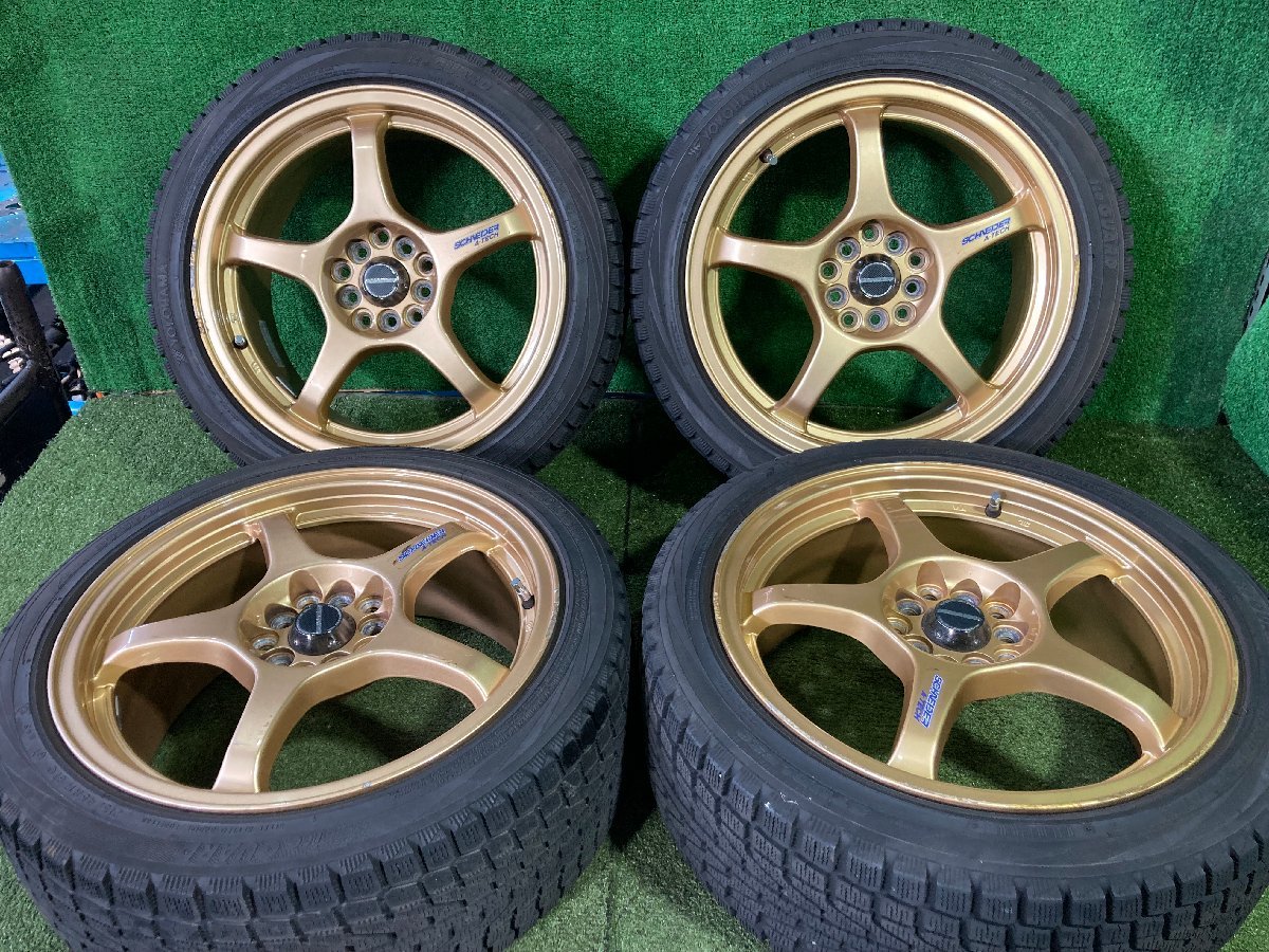 スタッドレス タイヤ 114.3 5穴100 ホイール 4本 中古タイヤ アルミ