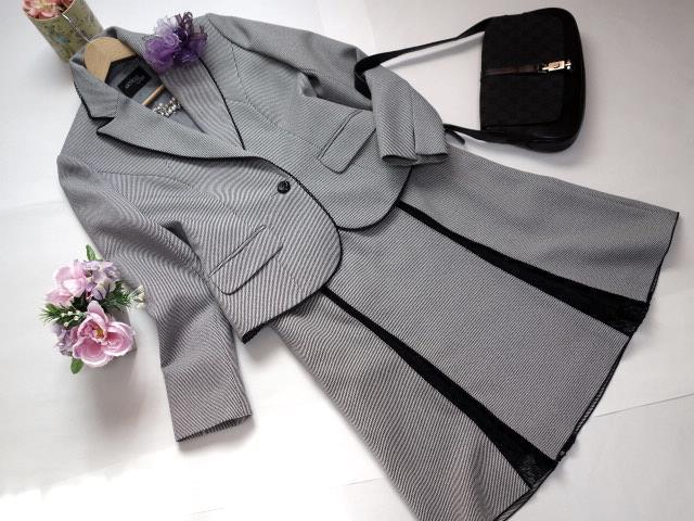 アーティクルコム ARTICLE COM★黒色レースが素敵なスカートスーツ★サイズ9号/Ｍ★黒×白★お宮参り.卒園卒業式.入園入学式.セレモニー 