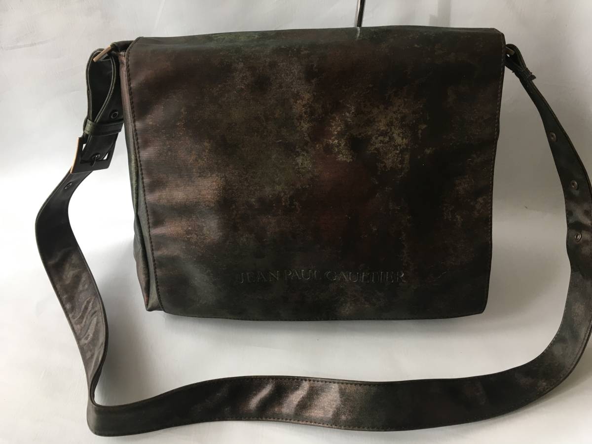 美品 JEAN PAUL GAULTIERジャンポール・ゴルチエ 玉虫色 ショルダー 