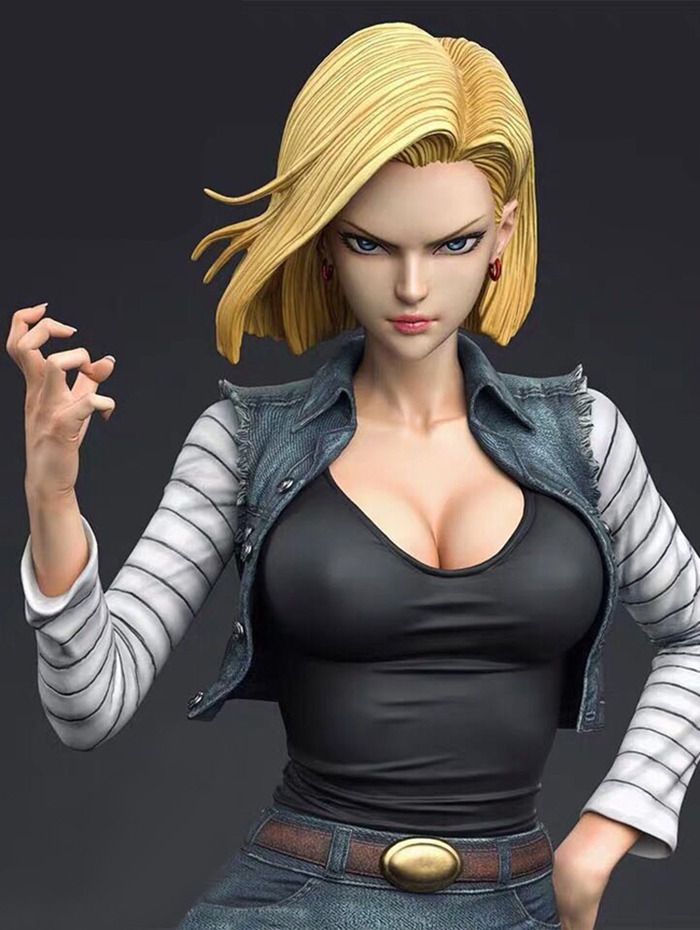ドラゴンボール　人造人間16号17号18号 ベジータフィギュア 送料無料】1/8 ドラゴンボール 人造人間18号 vs ベジータ フィギュア