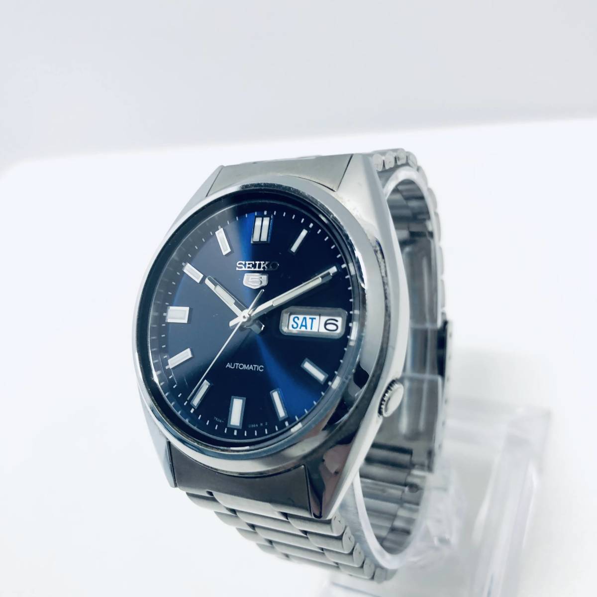 【腕時計】ジャンク SEIKO セイコー5 7S26-0480 自動巻き ネイビー文字盤 裏面スケルトン ※ネコポス全国一律送料260円