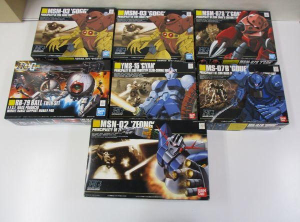 #w34【梱120】バンダイ HG 1/144 MSN-02 ジオング MSM-03 ゴッグ MSM-07S シャア専用ズゴック MS-07B グフ 他 プラモデル まとめセット
