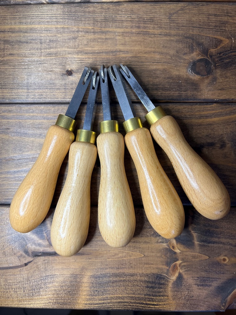 【GEO.BARNSLEY】ウィール　10番　靴職人　工具 GEO.Barnsley社製飾りごて 5本セット 靴職人 工具 ウェルトナイフ 社