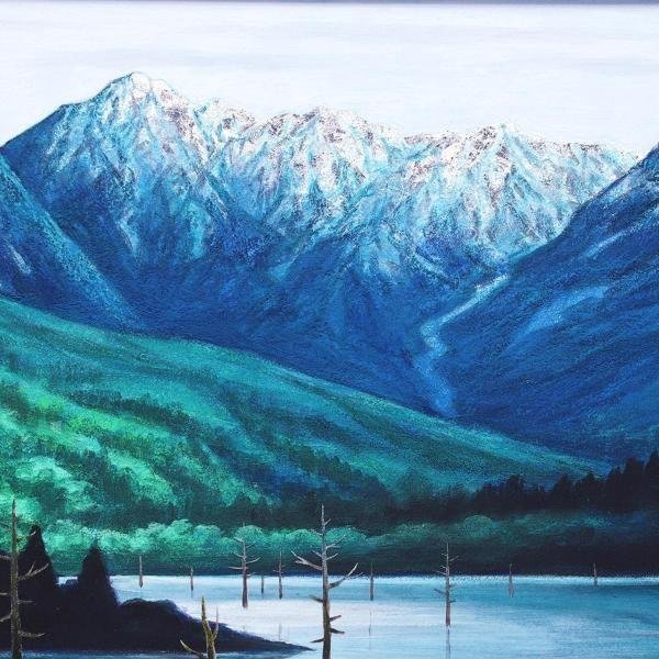 鑑定済み 真作 日本画巨匠 杉原元人画伯 豪華プラチナ箔 風景画