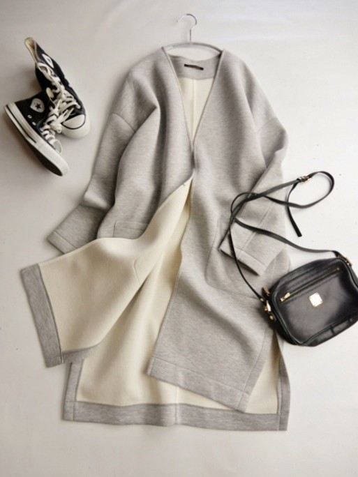 バンヤードストーム BARBYARDSTORM 大人可愛いゆったりオーバーサイズノーカラーダブルフェイスボンディングコート♪