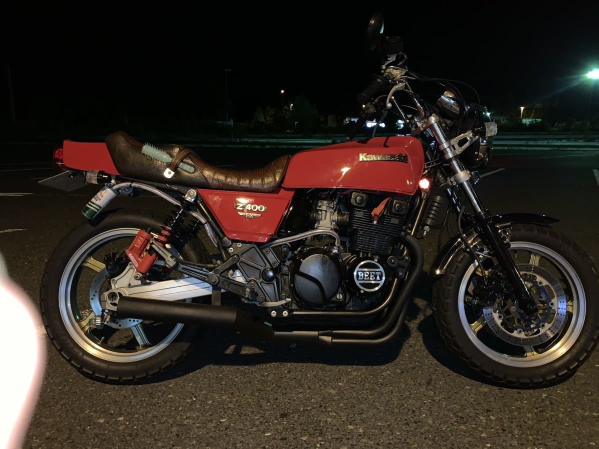 ゼファー400専用 プリティーレーシング製ショート管 検