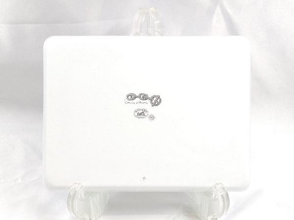 HERMES エルメス プレート シェーヌダンクル プラチナ スクエア