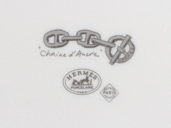 HERMES エルメス プレート シェーヌダンクル プラチナ スクエア