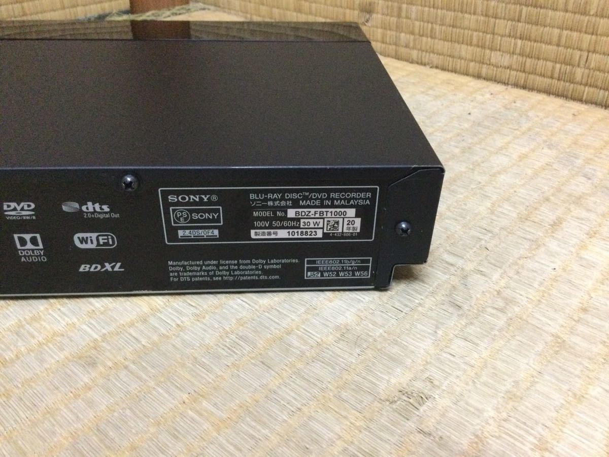 ☆ SONY ソニー BDZ-FBT1000 HDD/BDレコーダー Blu-ray ブルーレイ