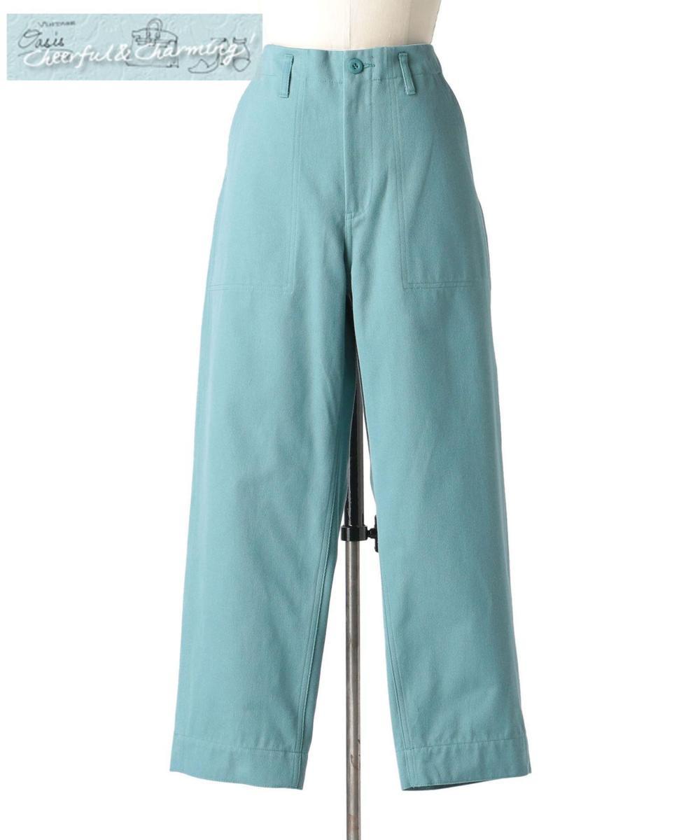Drawer ツイルバックポケットカーゴパンツ 38 ターコイズブルー コットンカシミヤ '20年オータム商品 6514-299-1039