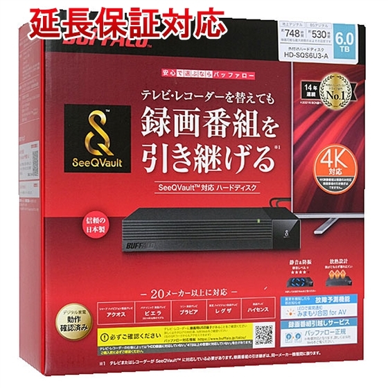 BUFFALO バッファロー製外付HD HD-SQS6U3-A ブラック 6TB