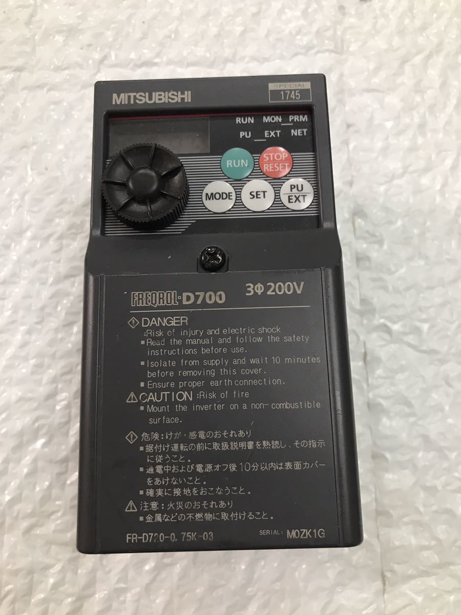 三菱電機 MITSUBISHI インバーター FR-D720-0.75K-03動作保証 三菱電機