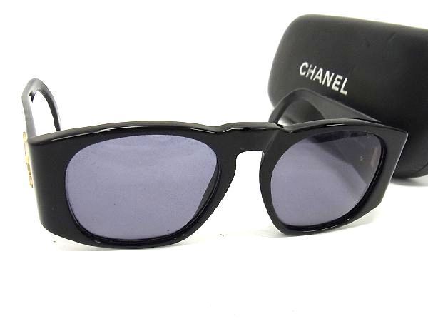 1円 ■美品■ CHANEL シャネル ココマーク マトラッセ 01450 94305 ゴールド金具 サングラス メガネ アイウェア ブラック系 AG7132Xオ