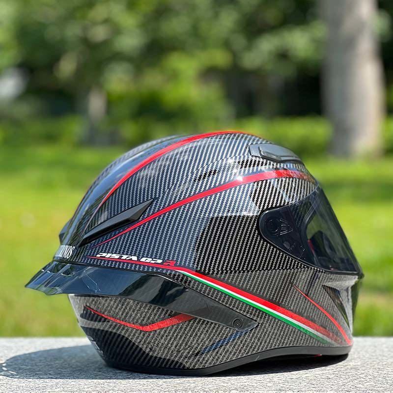 赤ライン バイクヘルメット フルフェイスミラーシールドDOT認証 オフ