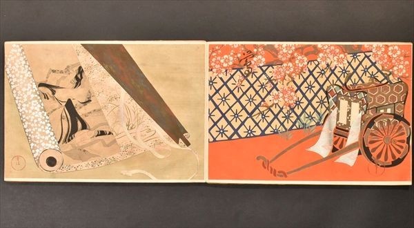 稀ちく佐壹琳派画家神坂雪佳の多色摺木版図案画帖30図案の内25図案入り明治32年 稀ちく佐壹琳派画家神坂雪佳の多色摺木版図案画帖30図案の内25図案入り