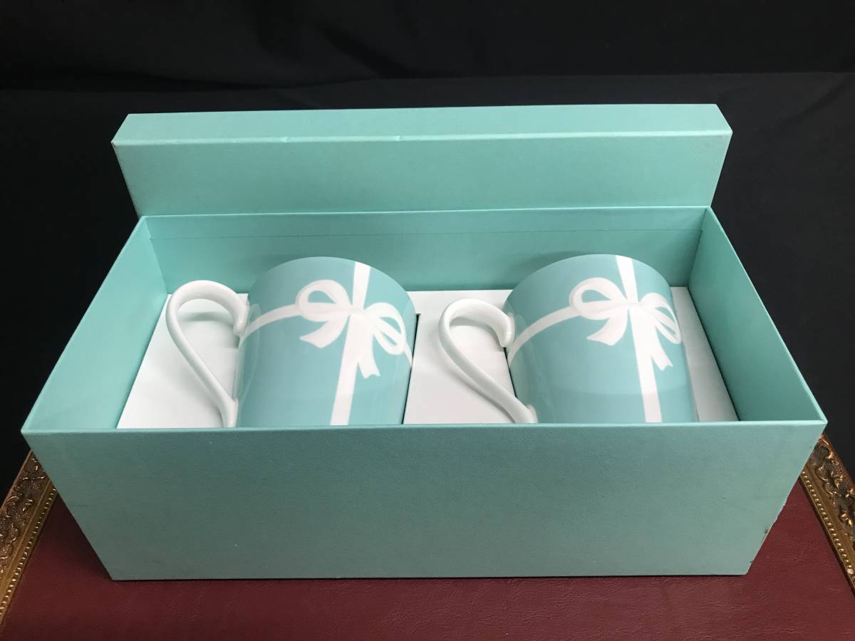 2☆未使用保管品☆TIFFANY&CO☆ペアマグカップ☆ブルーリボン