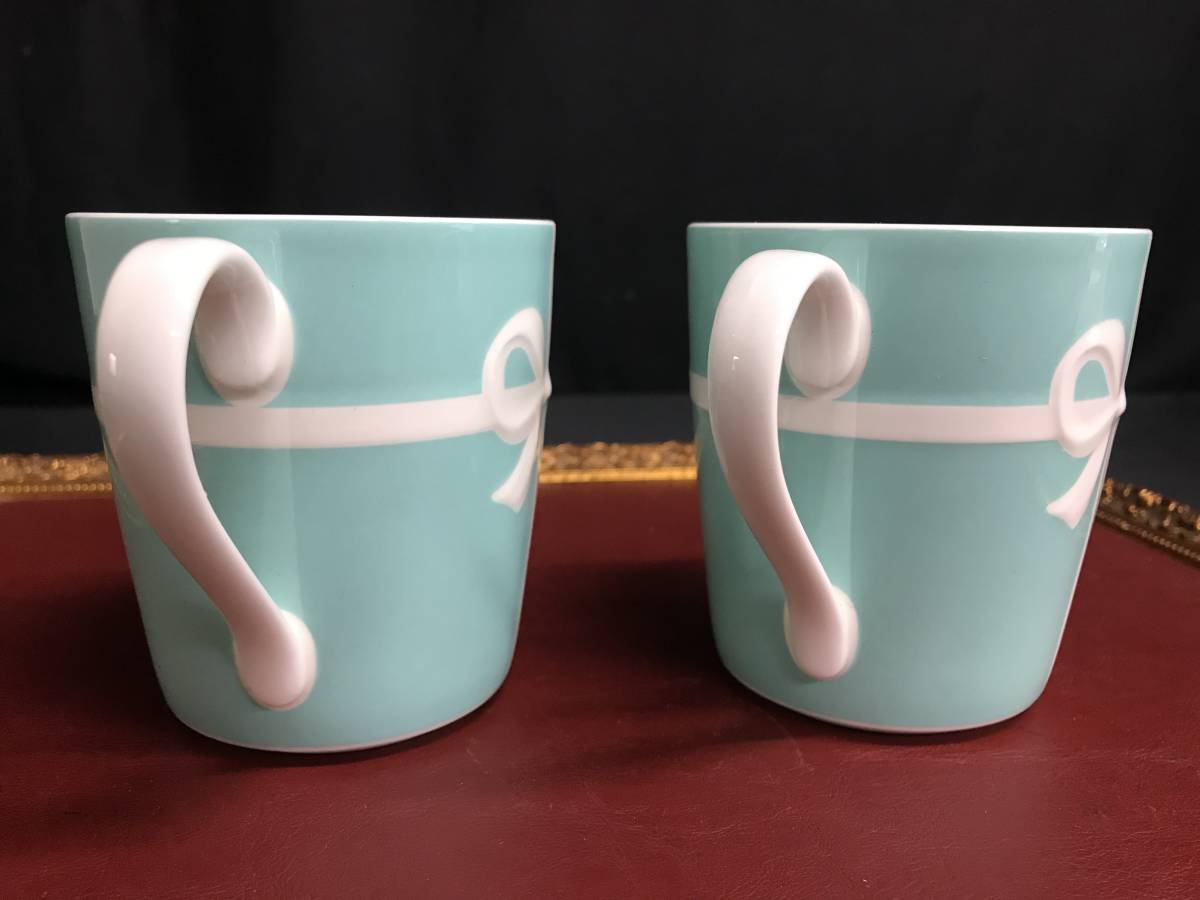 2☆未使用保管品☆TIFFANY&CO☆ペアマグカップ☆ブルーリボン