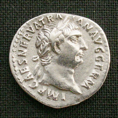 OC古代ローマ トラヤヌス!! 銀貨デナリウス VF+!!!