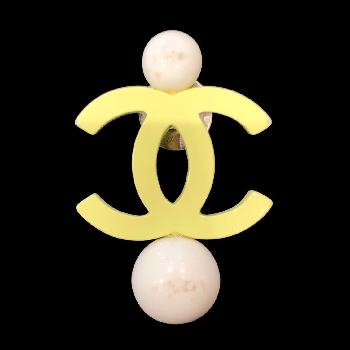 CHANEL シャネル ピンブローチ ココマーク クリア ビンテージ ブローチ