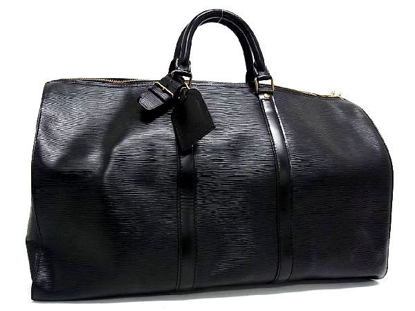 1円 ■美品■ LOUIS VUITTON ルイヴィトン M42962 エピ キーポル50 ボストン トラベルバッグ 旅行かばん ノワール ブラック系 BC3733kU