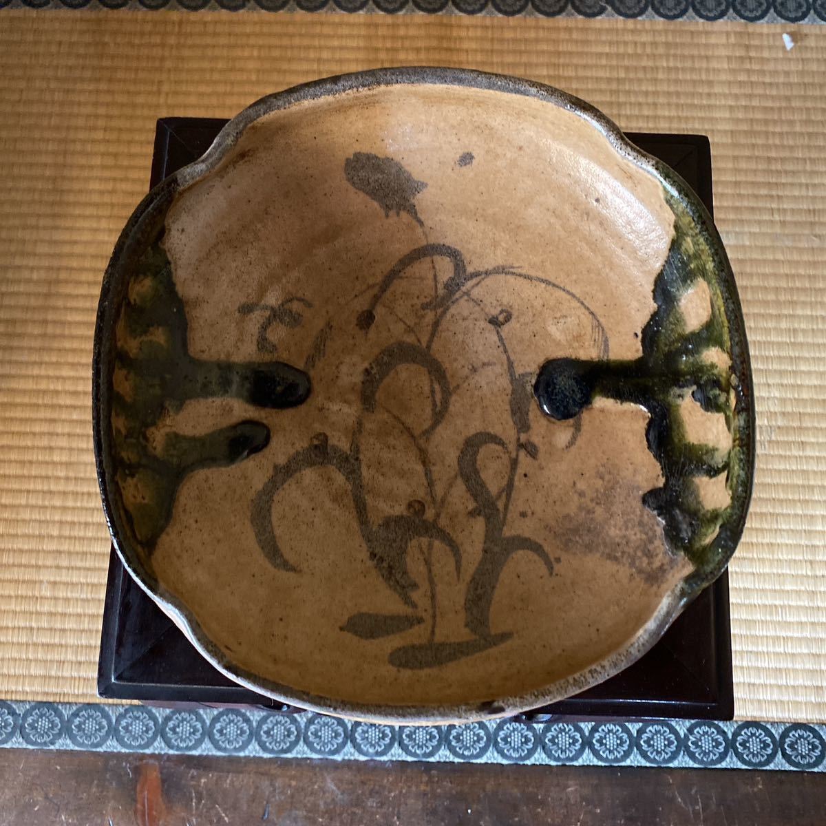 y089 時代 志野焼 宝珠文 菓子鉢 鉢 古志野 茶道具 ∇花∇江戸時代中期 古志野小判形菓子鉢 茶懐石道具 ◇21 【公式通販】