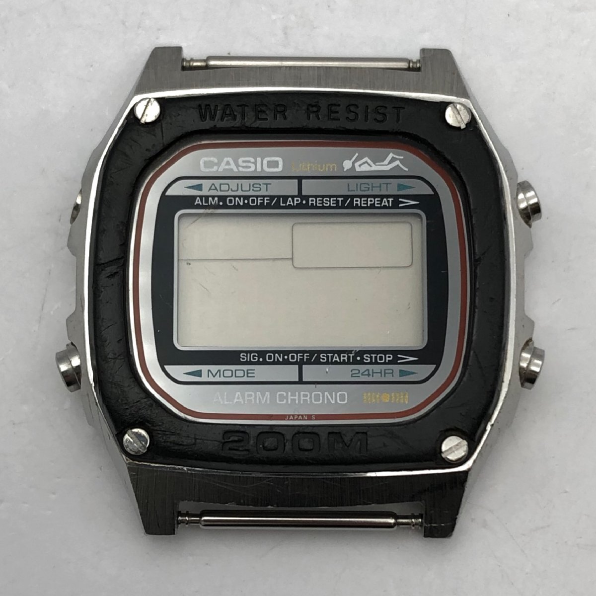 1円～/CASIO/カシオ/ALARM CHRONO/アラームクロノ/DW-1000/200M/デジタル/シルバーカラー/クォーツ/メンズ腕時計/ジャンク/No244