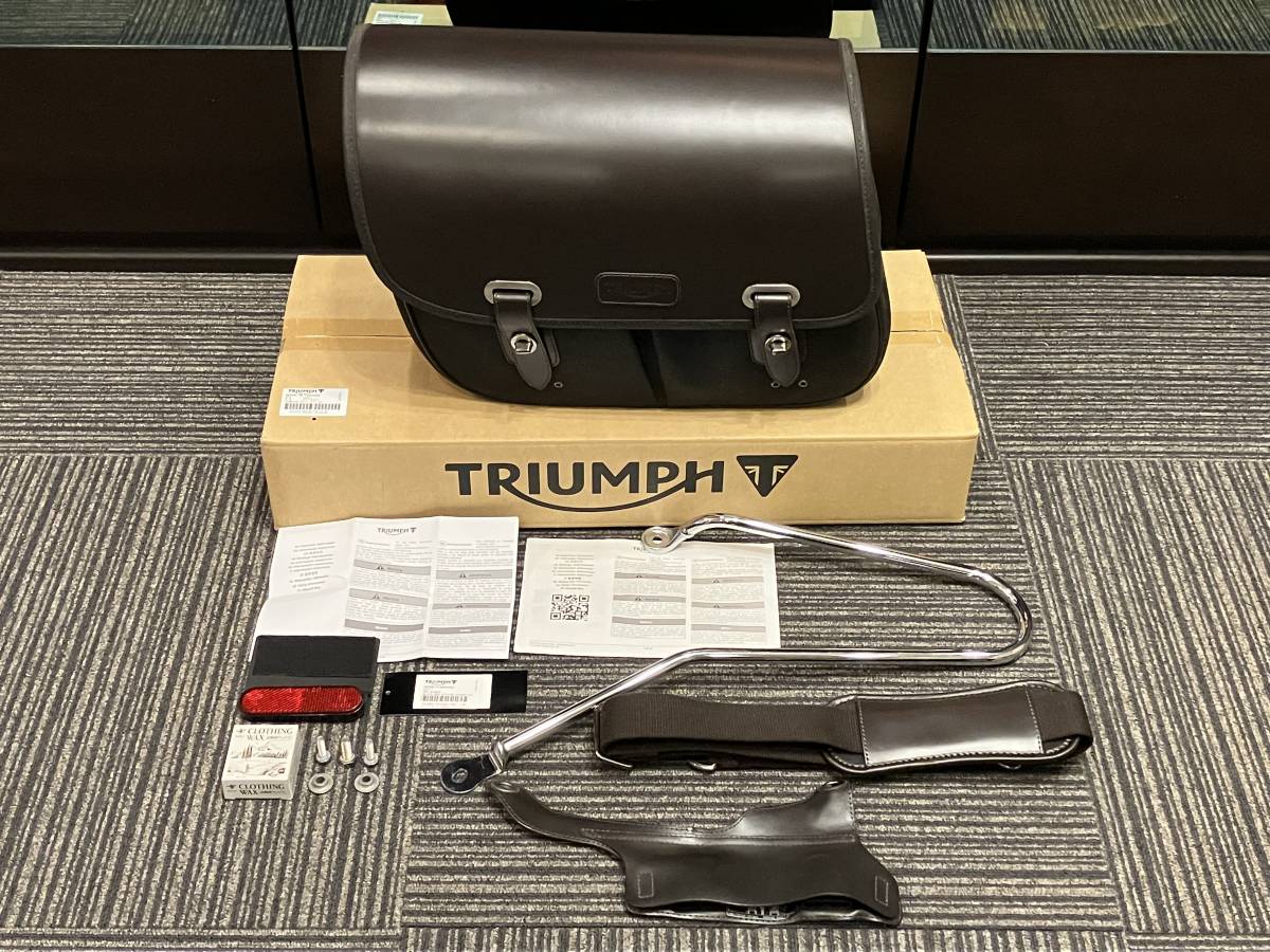 程度極上品 トライアンフ ボンネビルT120/T100/ストリートツイン 純正オプション ワックスコットンパニア サイドバッグ サドルバッグ