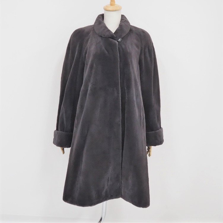 美品【 San Ferma☆襟元：ボタン付 】高級毛皮 シェアードミンク 