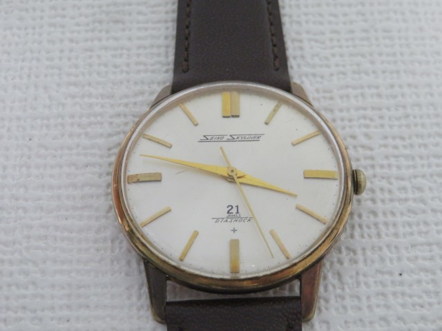 21石★SEIKO J15006E 腕時計 SKYLINER DIASHOCK 手巻き アナログ セイコー スカイライナー 動作品 64702★！！
