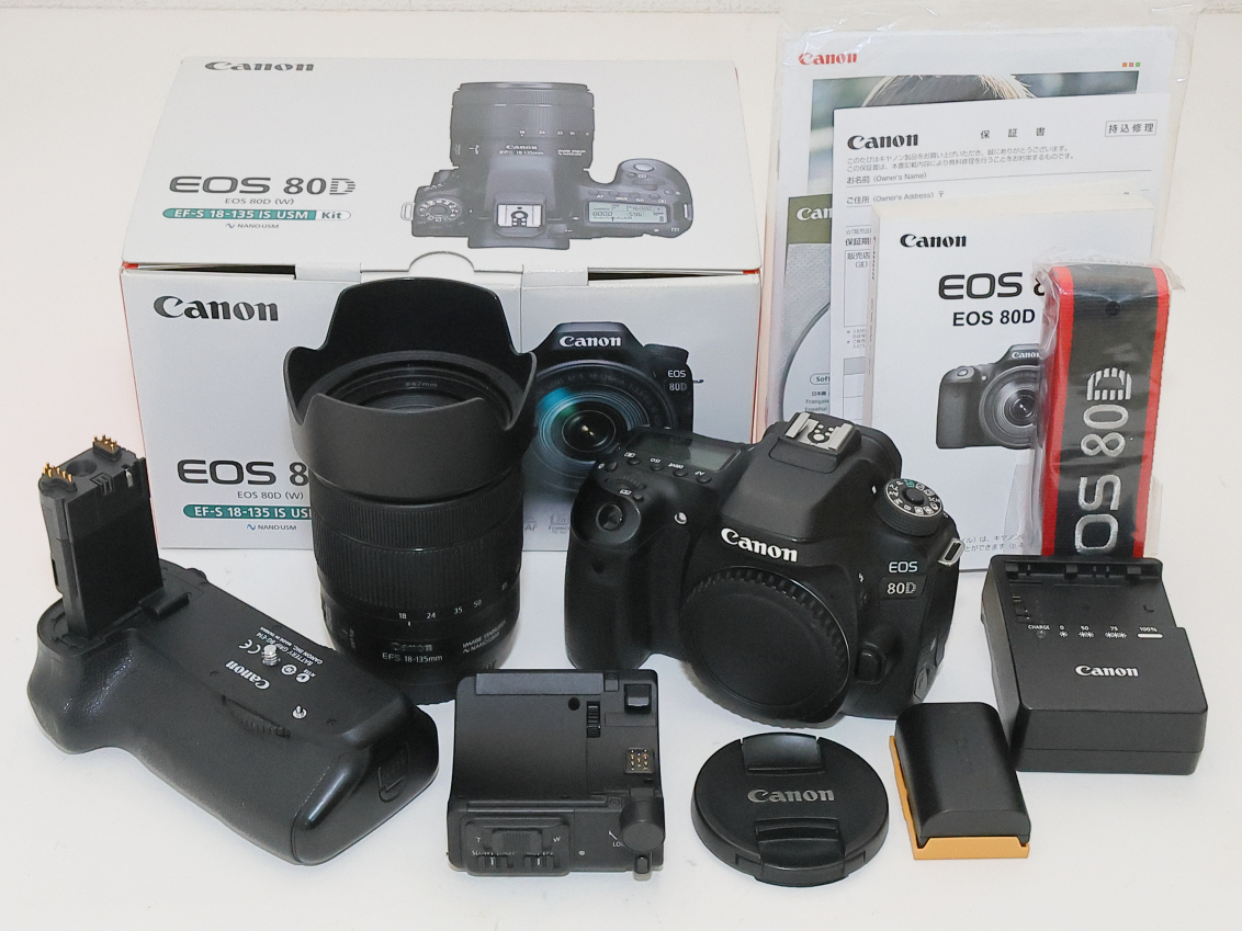 EOS 80D・EF-S18-55 IS STM レンズキット　+バッテリーグリップ　+パワーズームアダプター　