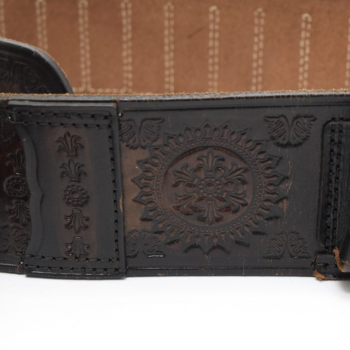 ★465519 ショットシェルベルト 革製 全長約90cm ショットガン 散弾銃 シェルホルダー ハンティングベルト_5