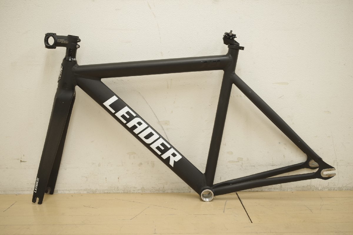 LEADER BIKE リーダーバイク 721 ピストフレーム ■サイズXS TT530mm/ST500mm ■フレーム/アルミ フォーク/カーボン マットブラック 黒