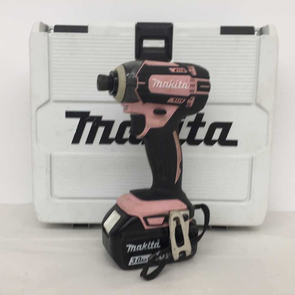 makita マキタ 18V 3.0Ah 充電式インパクトドライバ ピンク ケース・充電器・バッテリ2個セット TD149DRFXP 中古