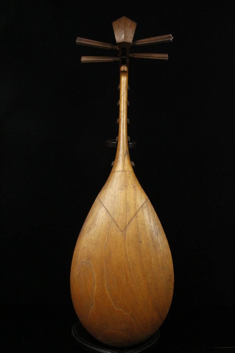 LIG】筑前琵琶 五柱四弦 桑製 古美術品 時代和楽器 雅楽 [.QT]02 