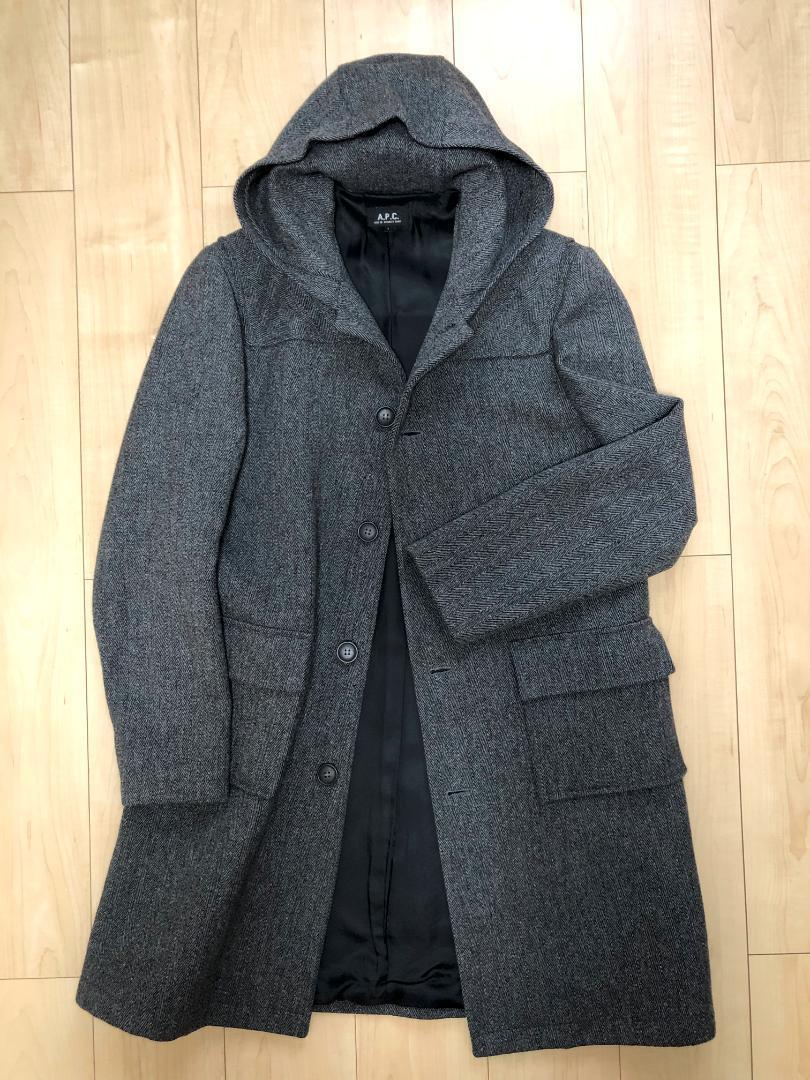 A.P.C アーペーセー ダッフルコート ヘリンボーンツイード グレー